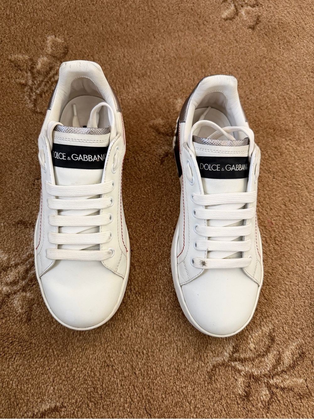 Dolce & Gabbana Portofino Logo Leather Sneakers